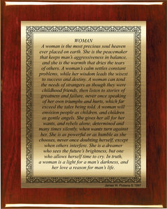 Rosewood Piano Finish Plaque